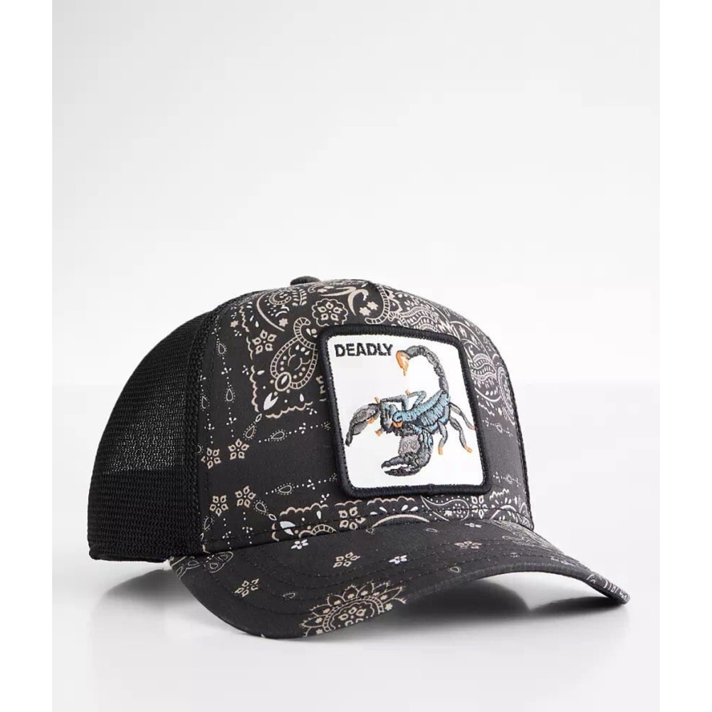 Goorin Bros The Farm Animal Trucker PAISLEY Collection DEADLY BLACK SCORPION NEW